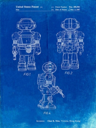 Picture of PP1101-FADED BLUEPRINT TOBY TALKING TOY ROBOT PATENT POSTER