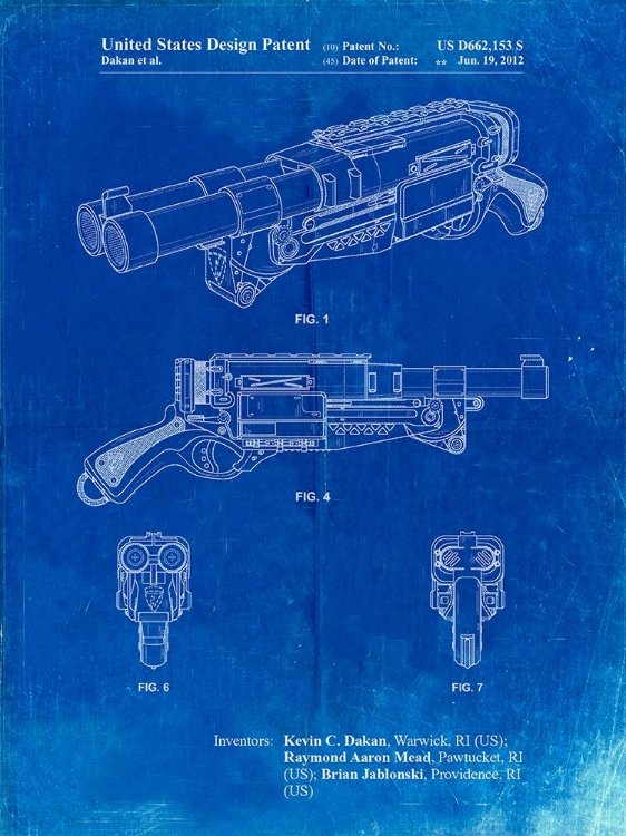 Picture of PP1105-FADED BLUEPRINT TOY GUN POSTER