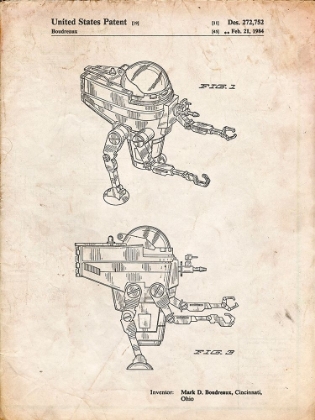 Picture of PP1107-VINTAGE PARCHMENT MATTEL SPACE WALKING TOY PATENT POSTER