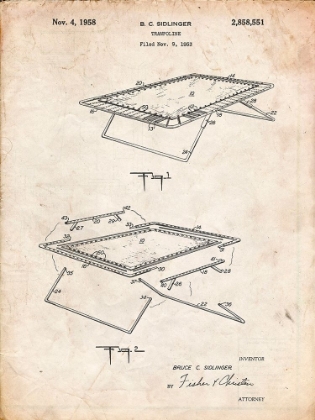 Picture of PP1112-VINTAGE PARCHMENT TRAMPOLINE POSTER 