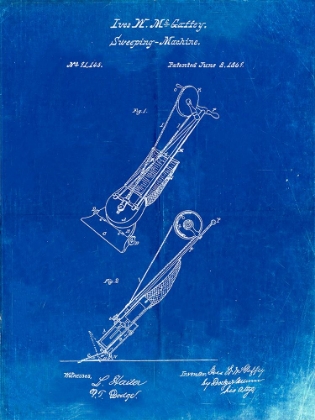 Picture of PP1121-FADED BLUEPRINT VACCUUM CLEANER PATENT 