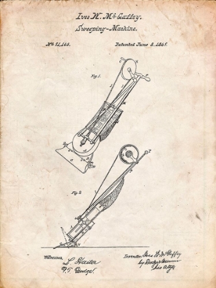 Picture of PP1121-VINTAGE PARCHMENT VACCUUM CLEANER PATENT 