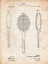 Picture of PP1128-VINTAGE PARCHMENT VINTAGE TENNIS RACKET PATENT POSTER