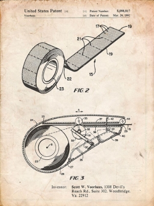 Picture of PP1133-VINTAGE PARCHMENT WHITE OUT TAPE PATENT POSTER