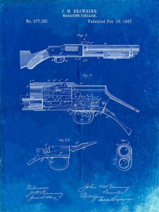 Picture of PP1136-FADED BLUEPRINT WINCHESTER MODEL 1897 SHOTGUN