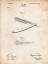 Picture of PP1178-VINTAGE PARCHMENT STRAIGHT RAZOR PATENT POSTER