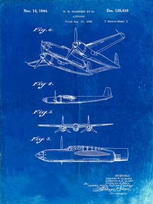 Picture of PP69-FADED BLUEPRINT LOCKHEED XP-58 CHAIN LIGHTNING POSTER