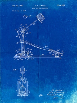 Picture of PP104-FADED BLUEPRINT DRUM KICK PEDAL POSTER