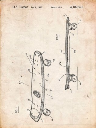 Picture of PP119-VINTAGE PARCHMENT SETTING TYPE PATENT POSTER