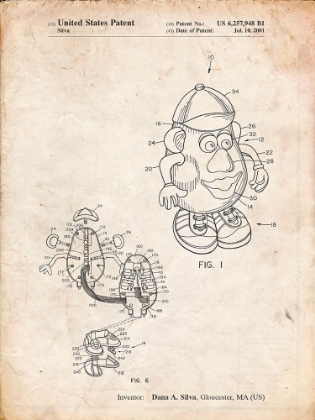 Picture of PP123- VINTAGE PARCHMENT MR. POTATO HEAD PATENT POSTER