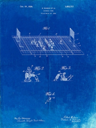 Picture of PP142- FADED BLUEPRINT FOOTBALL BOARD GAME PATENT POSTER