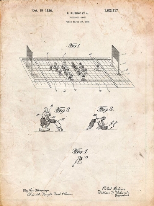Picture of PP142- VINTAGE PARCHMENT FOOTBALL BOARD GAME PATENT POSTER