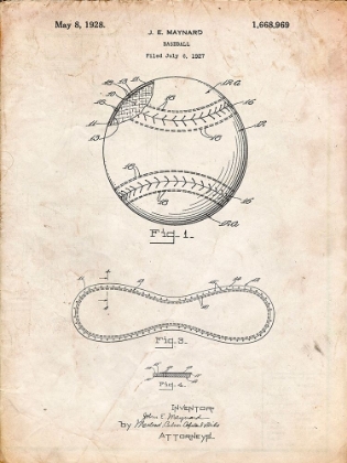 Picture of PP143- VINTAGE PARCHMENT BASEBALL STITCHING PATENT