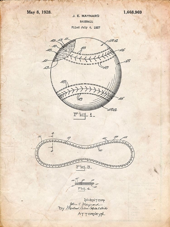 Picture of PP143- VINTAGE PARCHMENT BASEBALL STITCHING PATENT