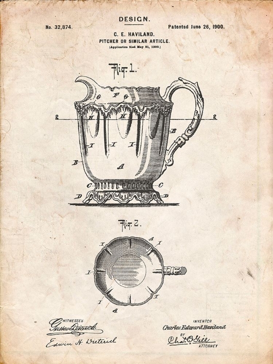 Picture of PP152- VINTAGE PARCHMENT KITCHEN PITCHER POSTER