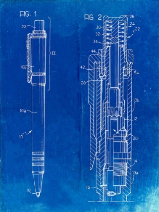 Picture of PP163- FADED BLUEPRINT BALL POINT PEN PATENT POSTER