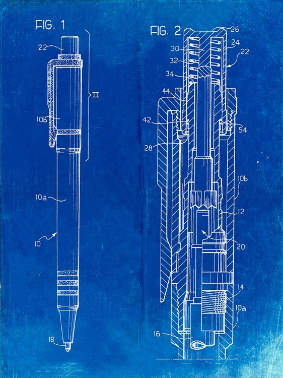 Picture of PP163- FADED BLUEPRINT BALL POINT PEN PATENT POSTER