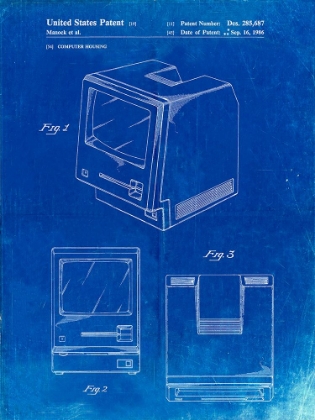 Picture of PP176- FADED BLUEPRINT FIRST MACINTOSH COMPUTER POSTER