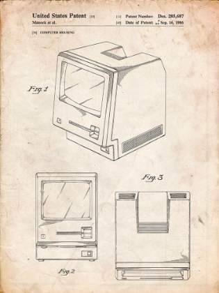 Picture of PP176- VINTAGE PARCHMENT FIRST MACINTOSH COMPUTER POSTER