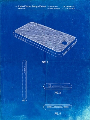 Picture of PP177- FADED BLUEPRINT IPHONE 3 PATENT POSTER