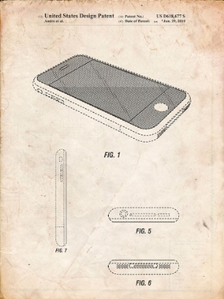 Picture of PP177- VINTAGE PARCHMENT IPHONE 3 PATENT POSTER