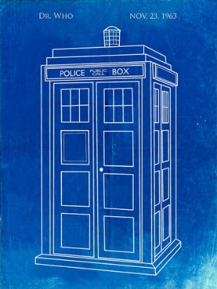 Picture of PP189- FADED BLUEPRINT DOCTOR WHO TARDIS POSTER