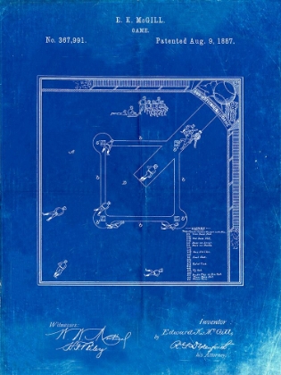 Picture of PP192- FADED BLUEPRINT OUR NATIONAL BALL GAME PATENT POSTER