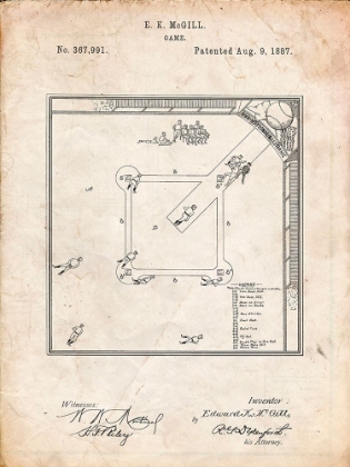 Picture of PP192- VINTAGE PARCHMENT OUR NATIONAL BALL GAME PATENT POSTER