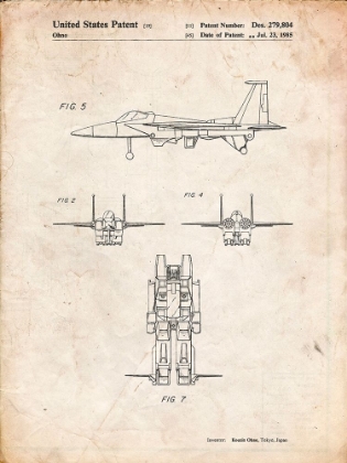 Picture of PP202- VINTAGE PARCHMENT STARSCREAM TRANSFORMER PATENT POSTER