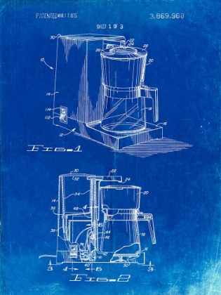 Picture of PP208- FADED BLUEPRINT DART COFFEE MAKER 1975