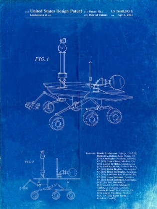 Picture of PP227-FADED BLUEPRINT MARS ROVER PATENT POSTER