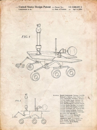 Picture of PP227-VINTAGE PARCHMENT MARS ROVER PATENT POSTER