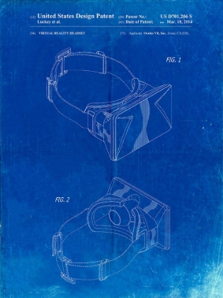 Picture of PP279-FADED BLUEPRINT OCULUS RIFT PATENT POSTER