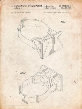 Picture of PP279-VINTAGE PARCHMENT OCULUS RIFT PATENT POSTER