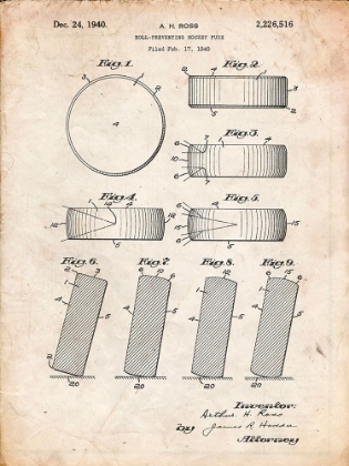 Picture of PP290-VINTAGE PARCHMENT HOCKEY PUCK PATENT POSTER