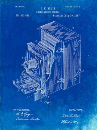 Picture of PP301-FADED BLUEPRINT LUCIDOGRAPH CAMERA PATENT POSTER