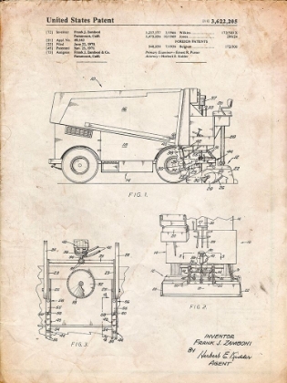 Picture of PP313-VINTAGE PARCHMENT ICE RESURFACING PATENT POSTER