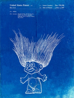 Picture of PP406-FADED BLUEPRINT TROLL DOLL PATENT POSTER