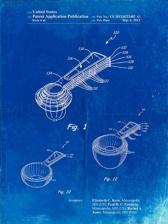 Picture of PP484-FADED BLUEPRINT STACKING MEASURING CUPS PATENT POSTER