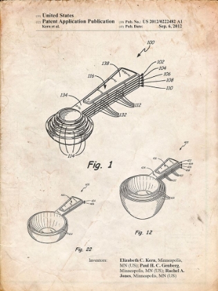 Picture of PP484-VINTAGE PARCHMENT STACKING MEASURING CUPS PATENT POSTER