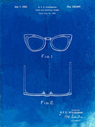 Picture of PP541-FADED BLUEPRINT RAY BAN HORN RIMMED GLASSES PATENT POSTER
