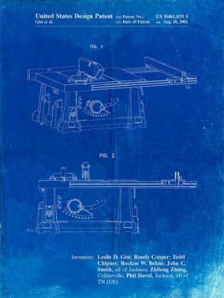 Picture of PP999-FADED BLUEPRINT PORTER CABLE TABLE SAW PATENT POSTER