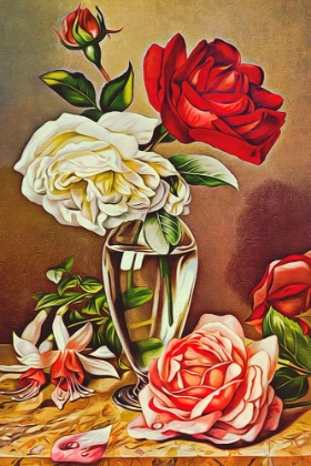 Picture of ROSES IN A GLASS VASE