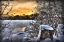 Picture of FROZEN LAKE AT SUNSET