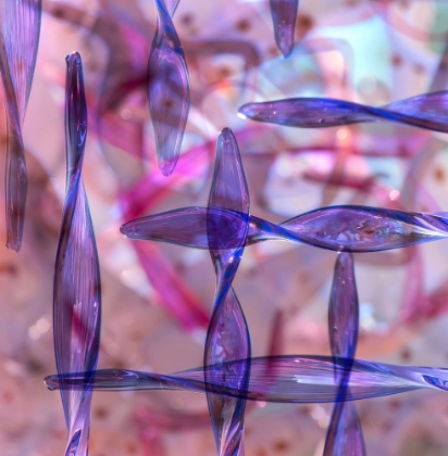 Picture of PINK AND PURPLE GLASS ABSTRACT