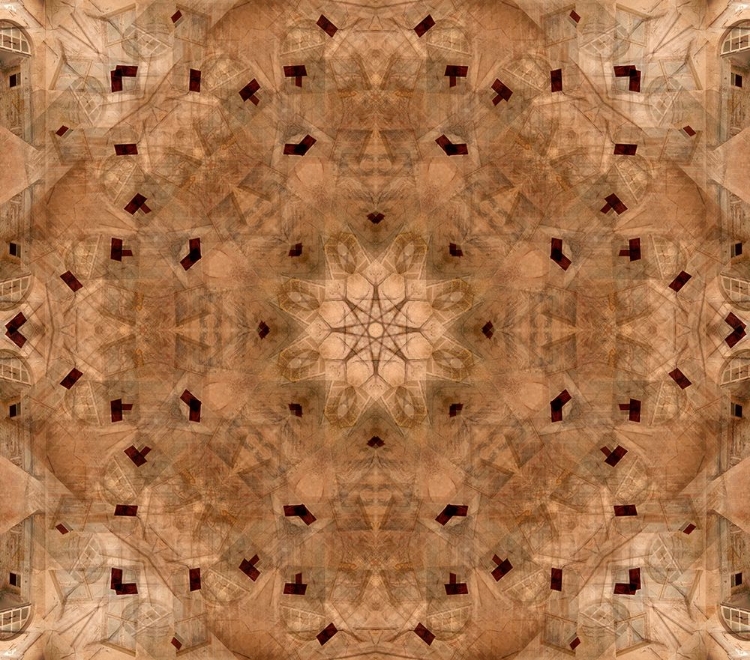 Picture of TAN AND BROWN ARCHITECTURAL KALEIDOSCOPE ABSTRACT OF DOOR