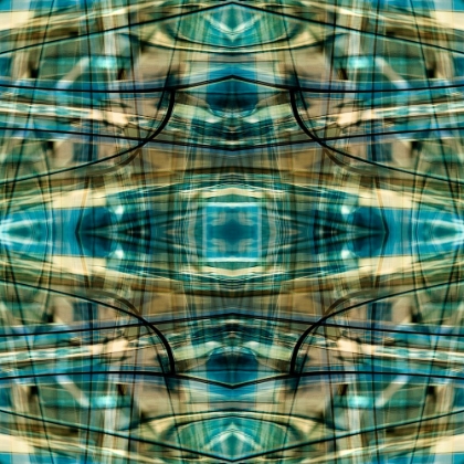 Picture of TURQUOISE-BLACK AND BRONZE METALLIC ABSTRACT