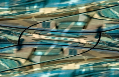 Picture of TURQUOISE-BLACK AND BRONZE METALLIC ABSTRACT