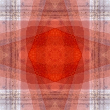 Picture of ORANGE AND WHITE QUILT-LIKE ABSTRACT