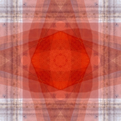 Picture of ORANGE AND WHITE QUILT-LIKE ABSTRACT